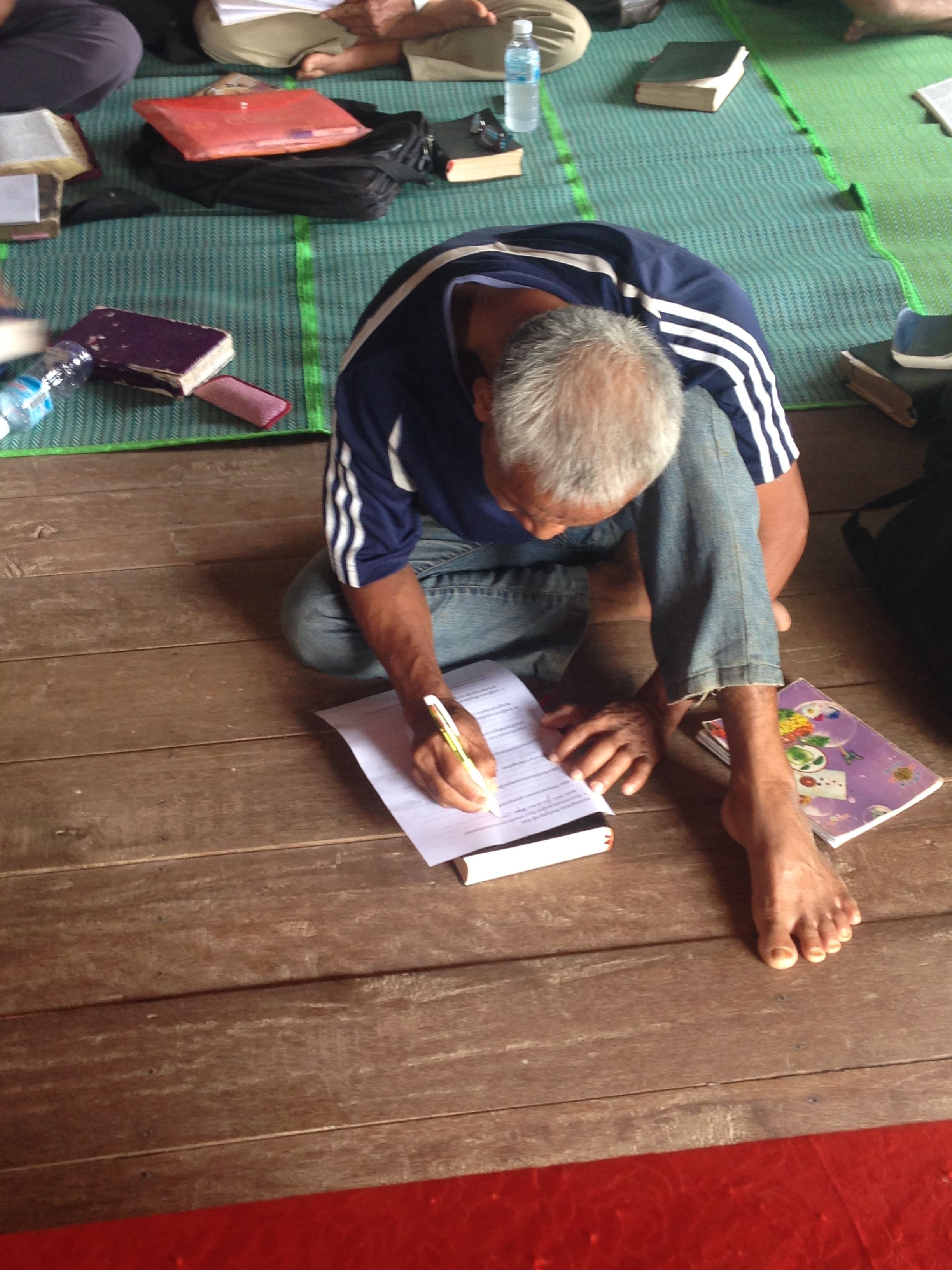 Pastors studying the book of Genesis in Svay Rieng province